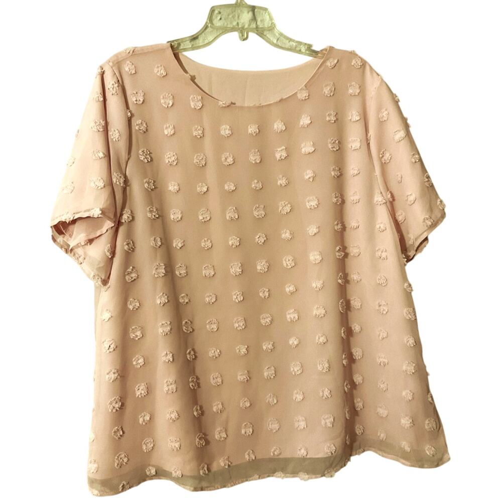 B Pink Overlay Top Size XL Silky